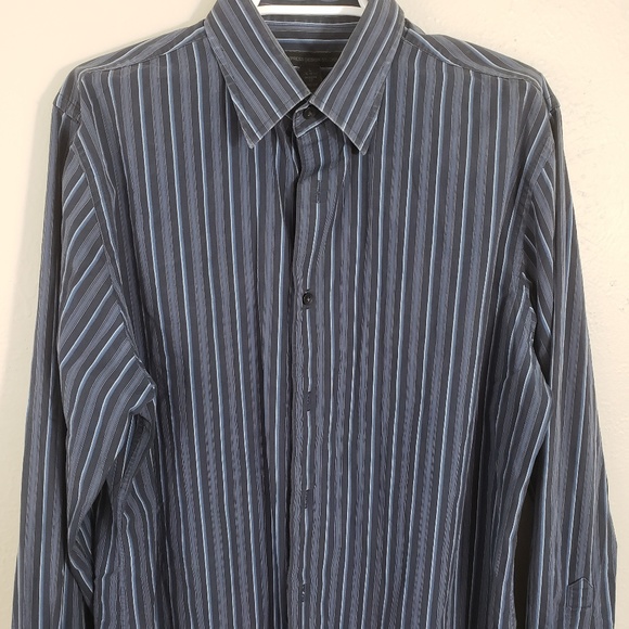 Express Other - Express Men's Blue Dress Shirt 16.5 Inch Neck Sz L